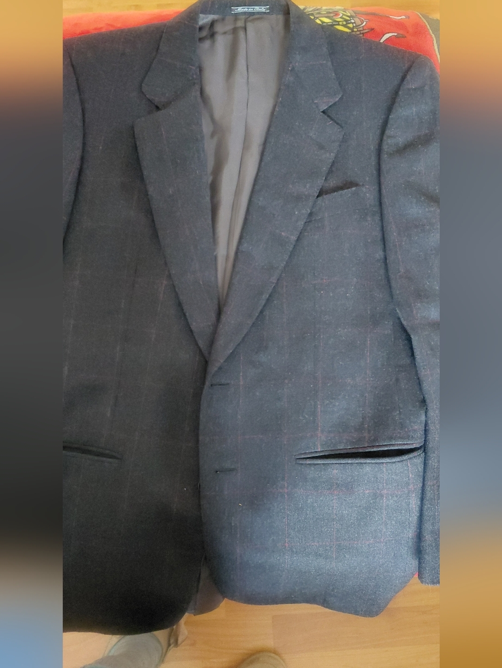 Ermenegildo Zegna for Boyd's Philadelphia Dark Charcoal Windowpane Wool Blazer